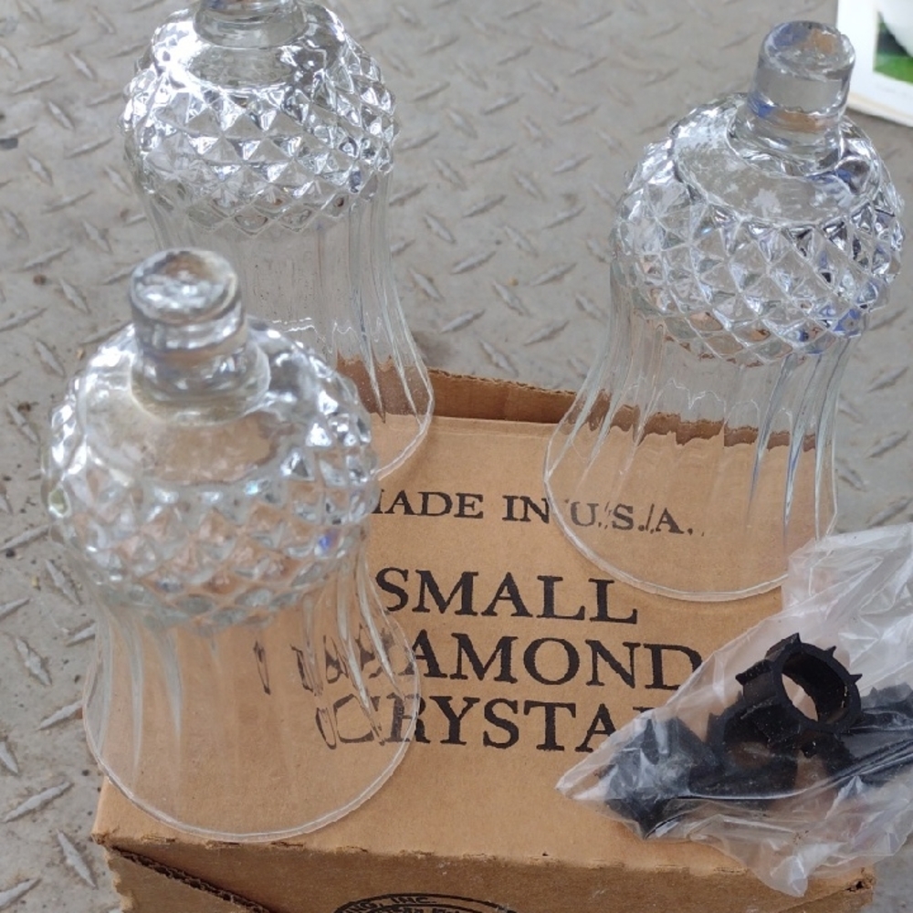 Home Interiors Diamond Crystal Glass(3)NWOT